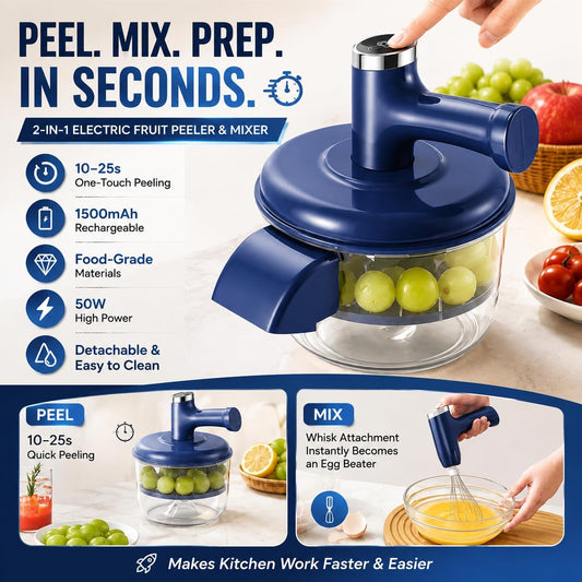 Electric Potato Peeler Machine, Electric Peeler Fruits And Vegetables,Blue