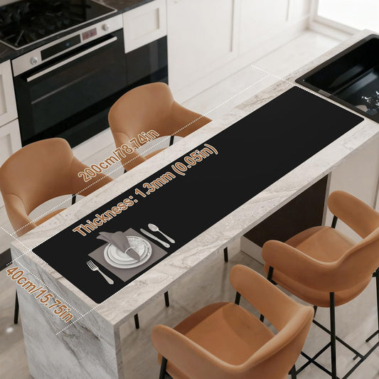 Gartful 78.7 x 15.7 inch Extra Large Silicone Mat for Kitchen, Non Slip Countertop Protector Heat-Resistant Multipurpose Pad for Dinner Table, Coffee Bar, Black