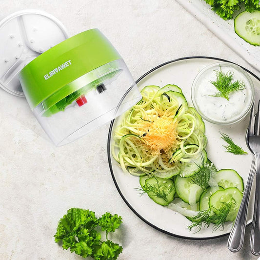 Handheld Spiralizer Vegetable Slicer,4 in 1 Heavy Duty Veggie Spiral Cutter