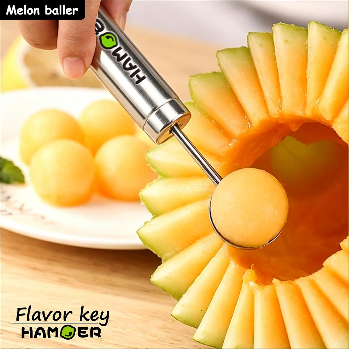 5-Piece Melon Baller & Watermelon Cutter Scoop Set,with Fruit Forks