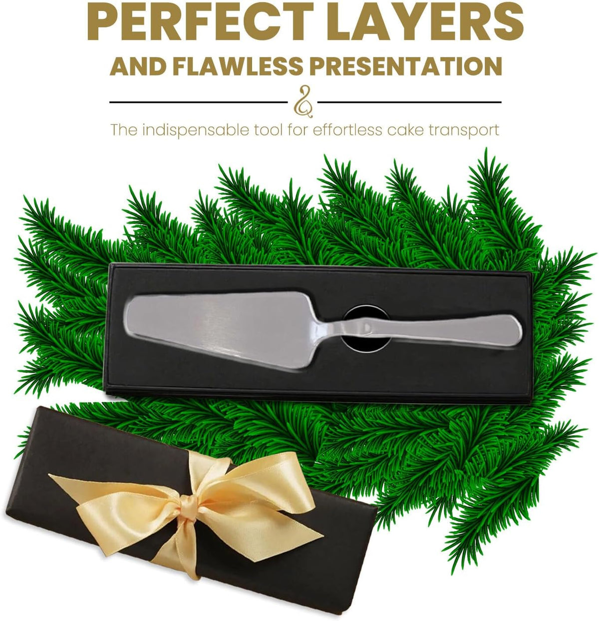 Cake Server & Pie Server Spatula Stainless Steel – Cake Lifter, Cake Slicer & Pie Cutter, Cookie Spatula and Cake Knife for Serving Cake Slices, Desserts & Party Cake Table