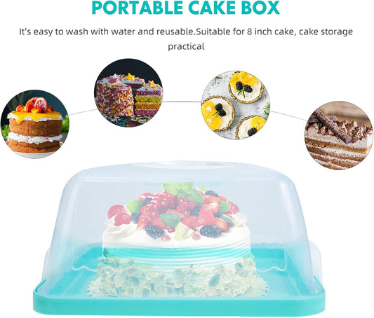 Transparent Cake Carrier with Handle Plastic Cake Box with Lid for Transport for Birthdays and Bakeries Convenient Food Storage