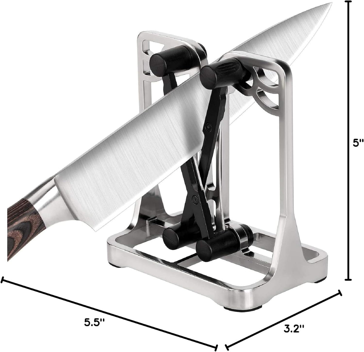 Knife Sharpener Tool with Self-Adjusting, Stainless Steel Tungsten Carbide
