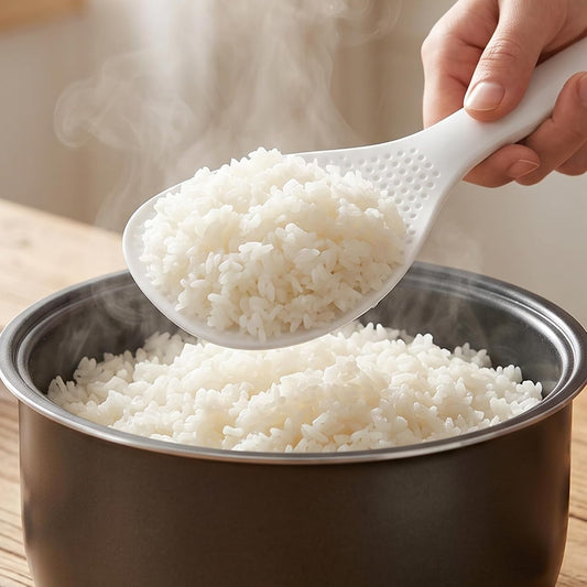 6 Pcs Plastic Rice Spoon Paddle, Rice Paddle White Non-Stick Paddles Scooper, Hanging Spatula For Kitchen, Restaurant, And Home Kitchen Cooking Utensil Set