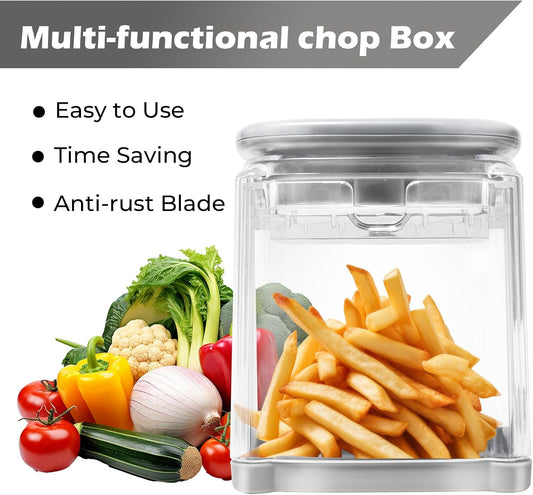 French Fry Cutter with 1 Blade Stainless Steel Manual Potato Chopper Gray