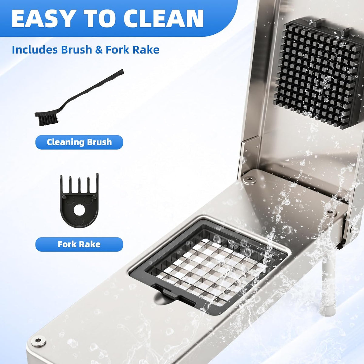 Stainless Steel Vegetable Chopper with Safety Mandoline Slicer & Container