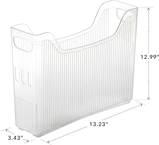 BINO | Plastic Storage Bins, Narrow - 2 Pack | THE CANYON COLLECTION | Clear Storage Bins for Organization | Clear Containers for Pantry | Fridge & Freezer Organizer Bin | Cabinet & Pantry Organizers