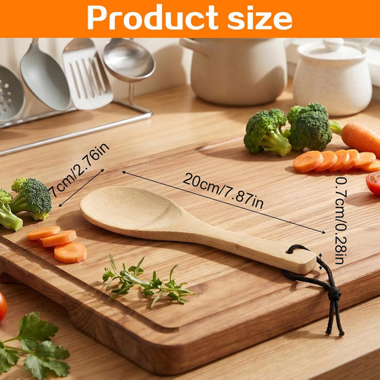 Bamboo Rice Paddle,8 In Wooden Rice Paddle Spoon for Kitchen