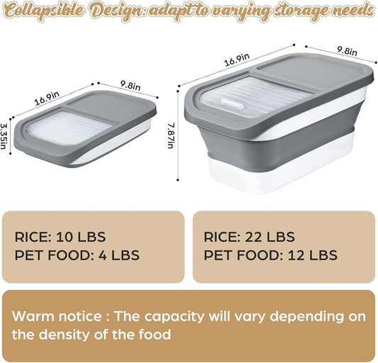LemonRoad 4 Pack Rice Storage Container 22 Lbs with Airtight Lids, Measuring Cup and Spoon for Dry Food Cereal Grain Cat Bird and Dog Food