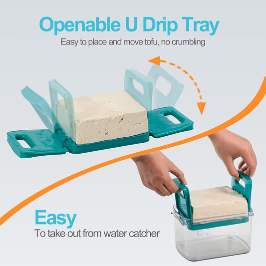 NOYA Adjustable Tofu Press with Marinating Lid, Dishwasher Safe, BPA Free