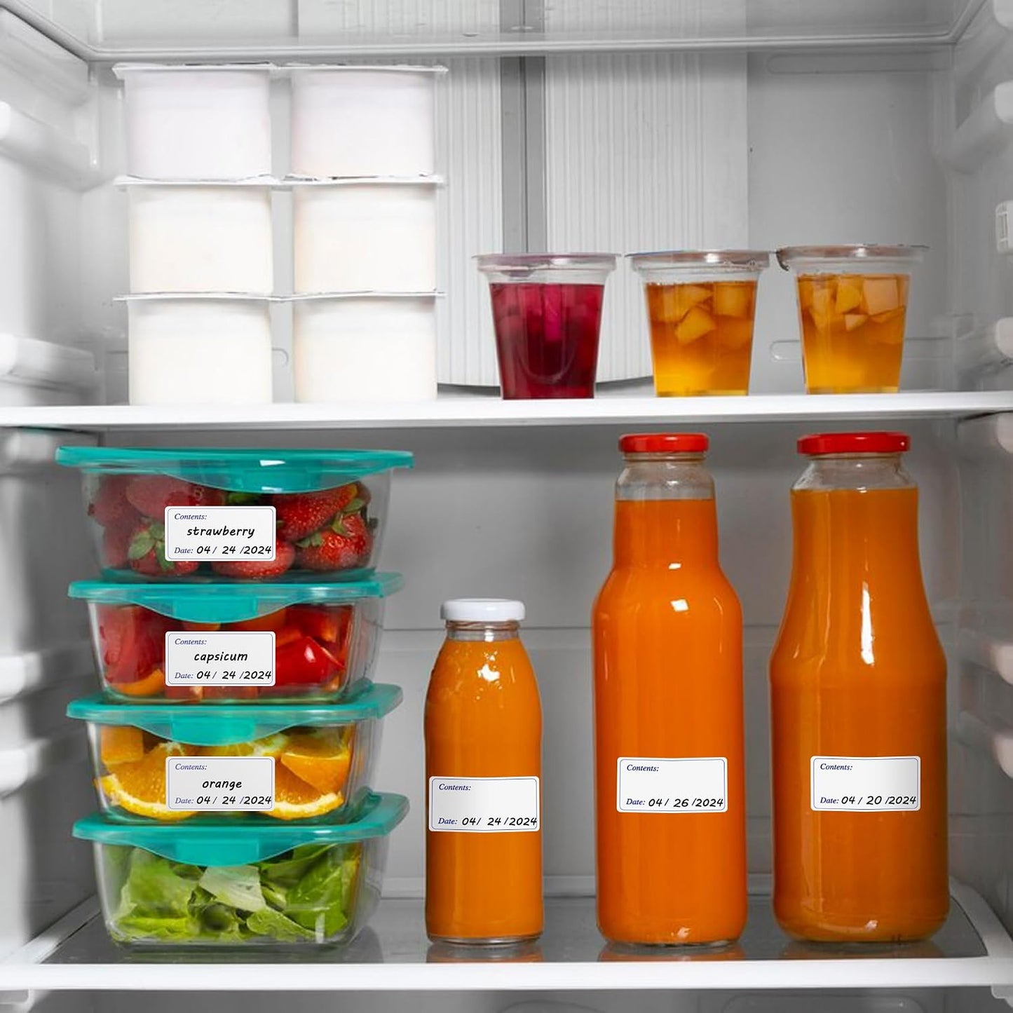 Hybsk Removable Freezer Food Labels for Jars Easy Peel Off - Frozen Food Storage Labels that Leave No Sticky Residue After Use (Type 2)