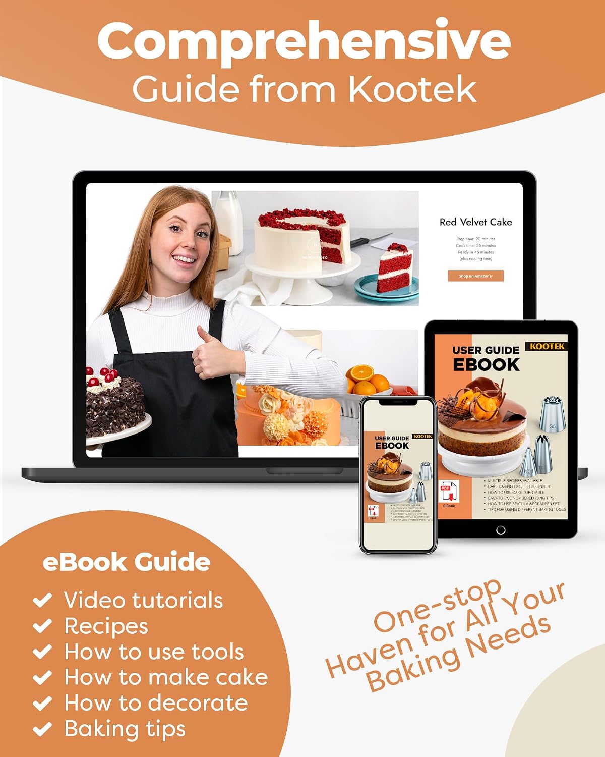 Kootek 700 Cake Decorating Kit Baking Supplies Tools for Beginners & Pros