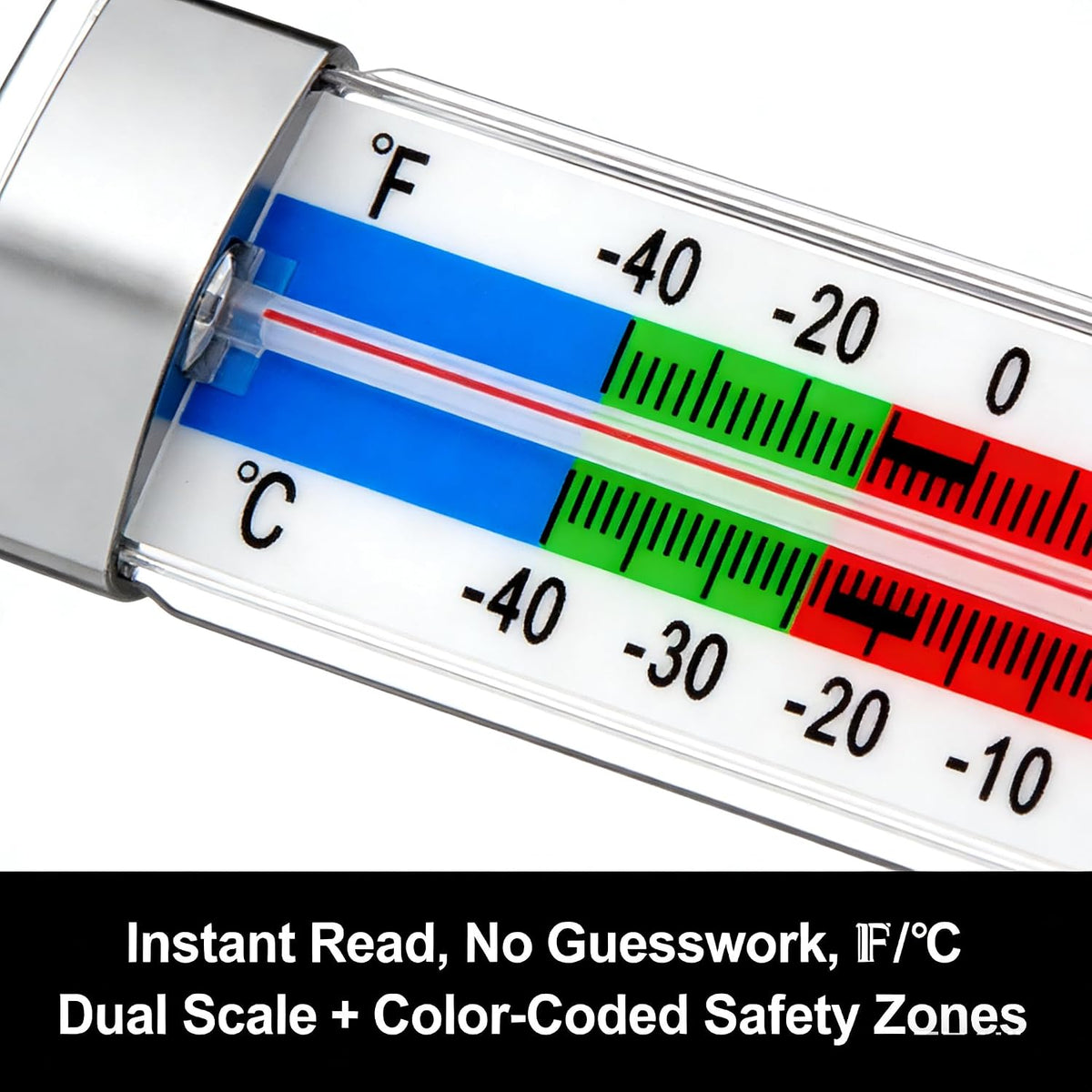 2 Pack Analog Refrigerator Thermometer for Cooler, Fridge & Freezer