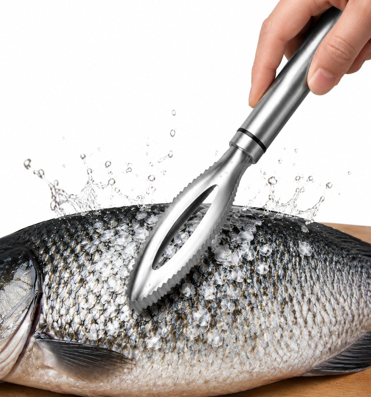 2-Pack Large Fish Scraper, 304 Stainless Steel Fish Scaler, Non-Slip Handle