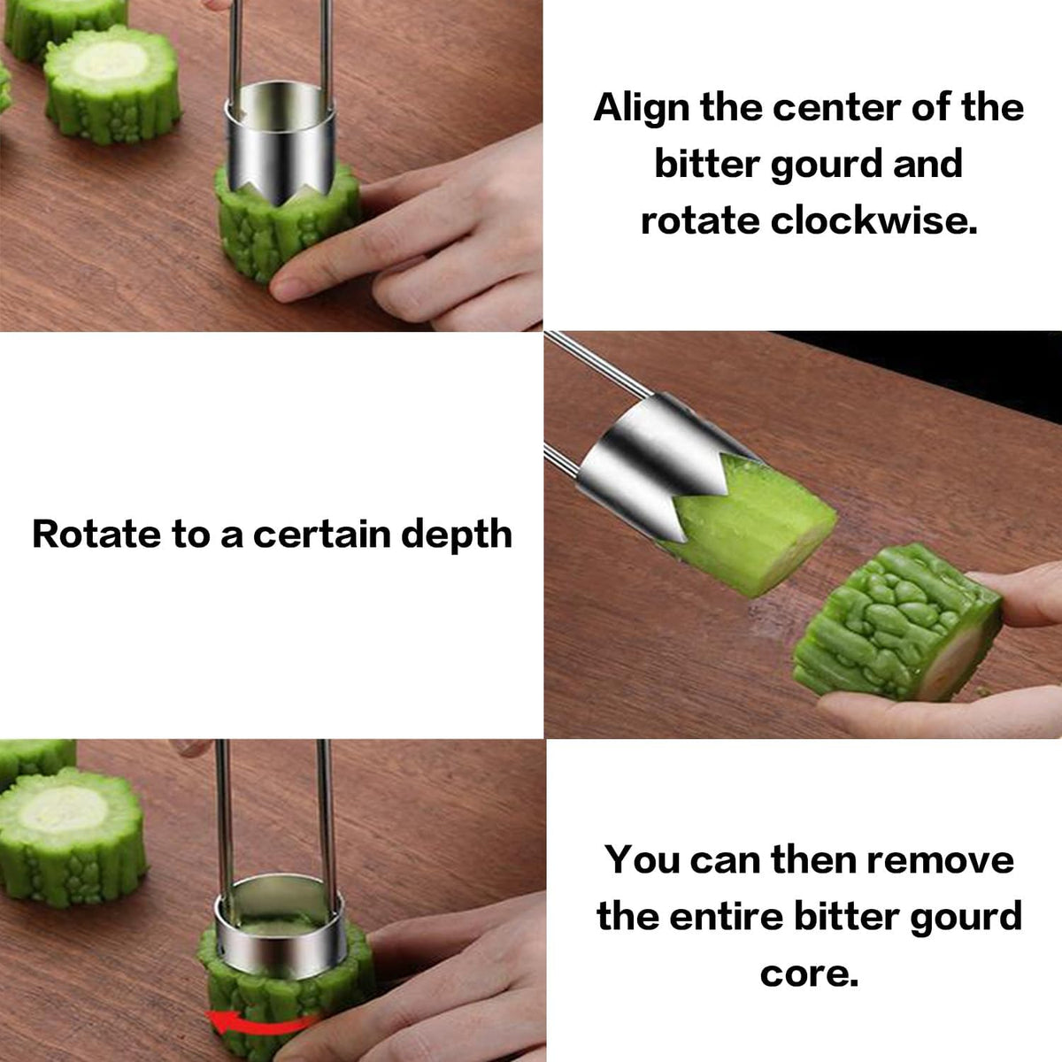 3PCS 2-in-1 core remover, apple core remover, vegetable core remover, sweet pepper core removal tool