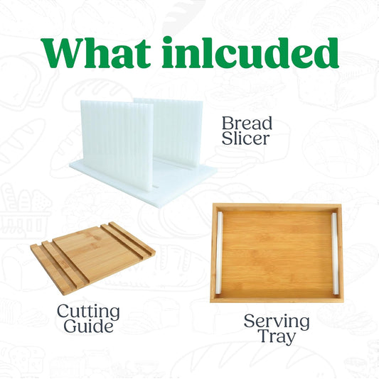 Upgraded Bread Slicer for Homemade Bread, 3 Adjustable Loaf Widths and 3 Slice Thicknesses, Compact and Foldable Loaf Slicer with Crumb Tray