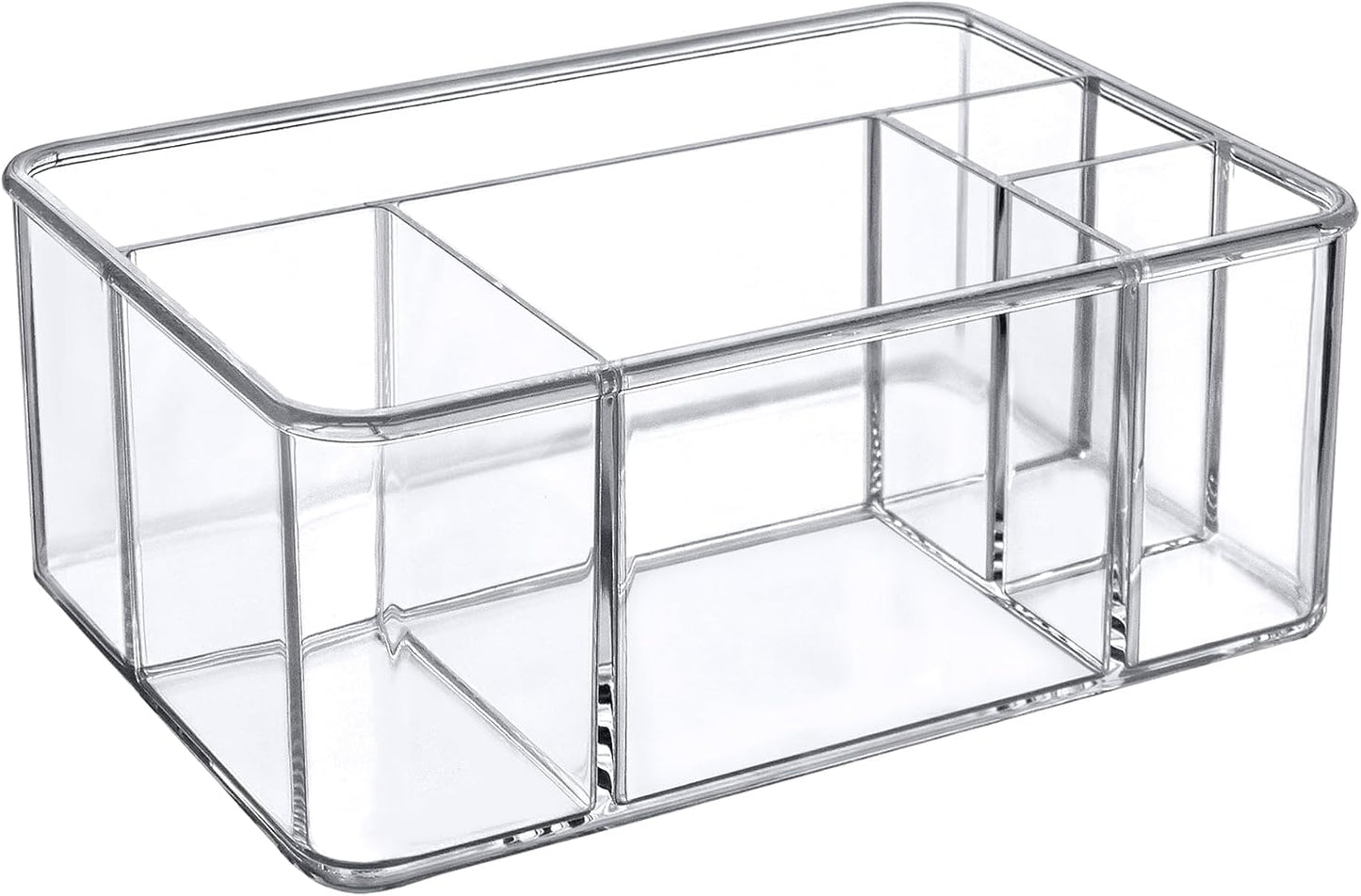 Amazing Abby - Felicia - Plastic Flatware Organizer, 5-Compartment Utensil Holder, Paper Plate Holder, Cutlery and Silverware Storage for Countertop, Perfect Storage Solution for Home and Restaurant