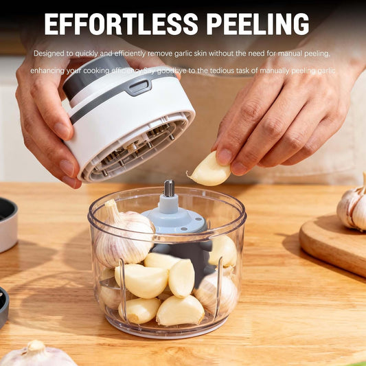 Silicone Garlic Peeler Attachment for Electric Garlic Peeler Machine and Meat Grinder, 2L/3L Compatible, Effortless Skin Remover, Quick & Easy to Clean, Odor-Free Kitchen Gadget (Grey-for 3L)