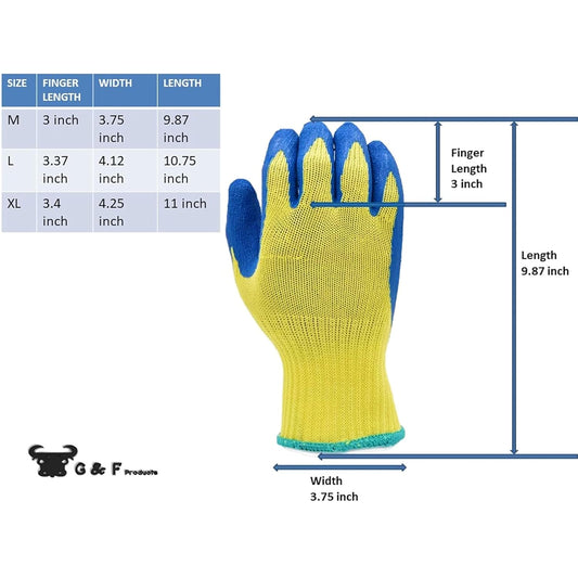 G & F Products Kevlar Cut-Resistant Work Gloves, ANSI, Large
