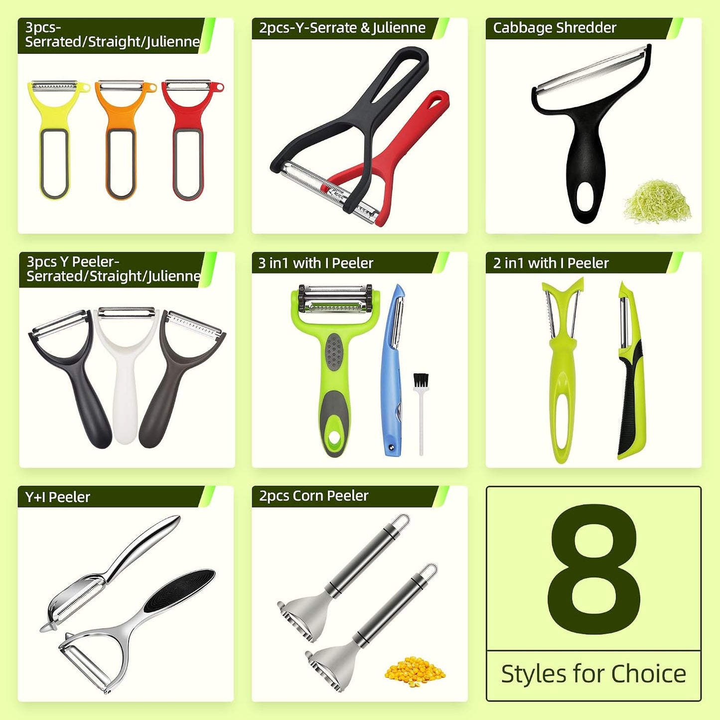 Vegetable Peeler Large Peelers for Kitchen, Y Wide Veggie Shredder for Cabbage Lettuce Julienne, Swivel Stainless Steel Blades Big Size