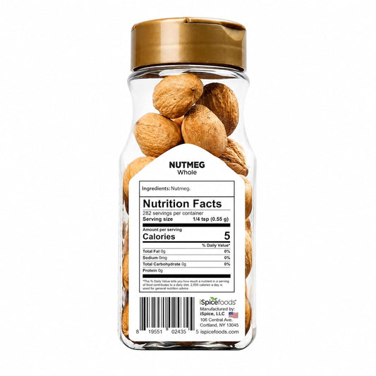 iSpice Whole Nutmeg Spice for Cooking - 5.5 oz