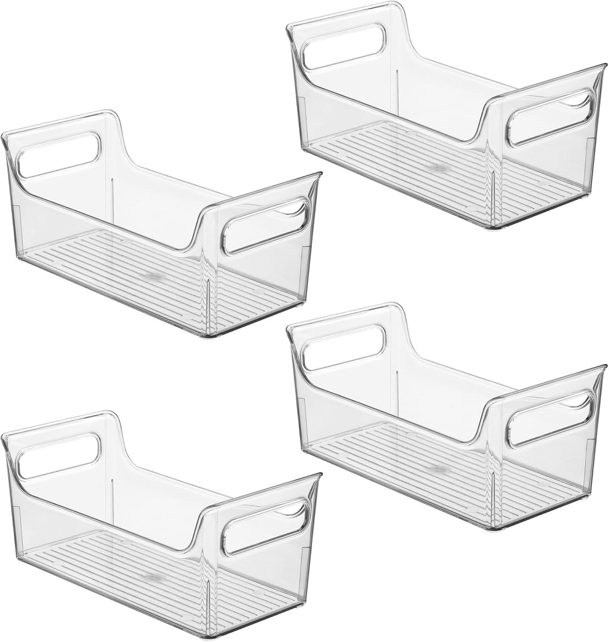 iDesign Plastic Condiment Organizer with Handles, Set of 2, Clear | For Fridge, Made in USA