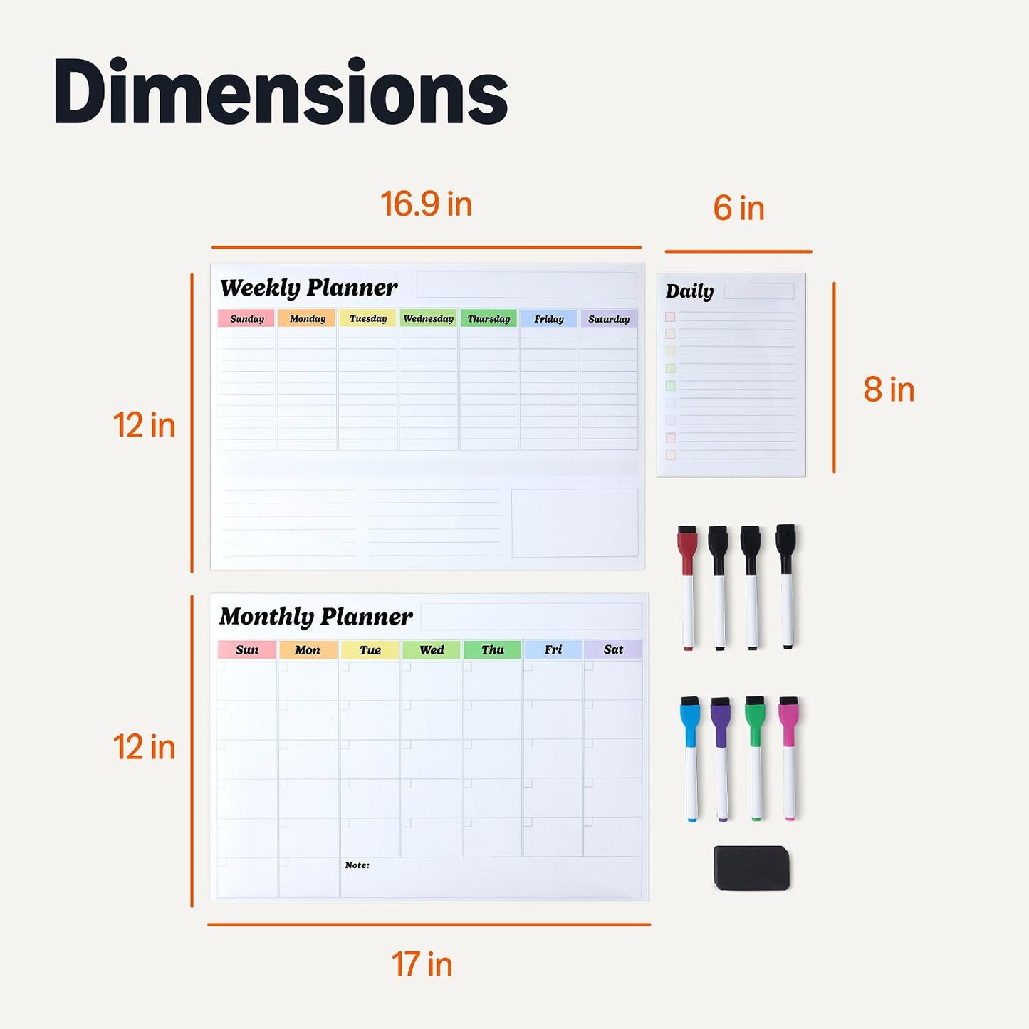 Amazon Basics Magnetic Dry Erase Board for Fridge, Whiteboard Sheet, 20" x 13", with 2 Markers and Eraser
