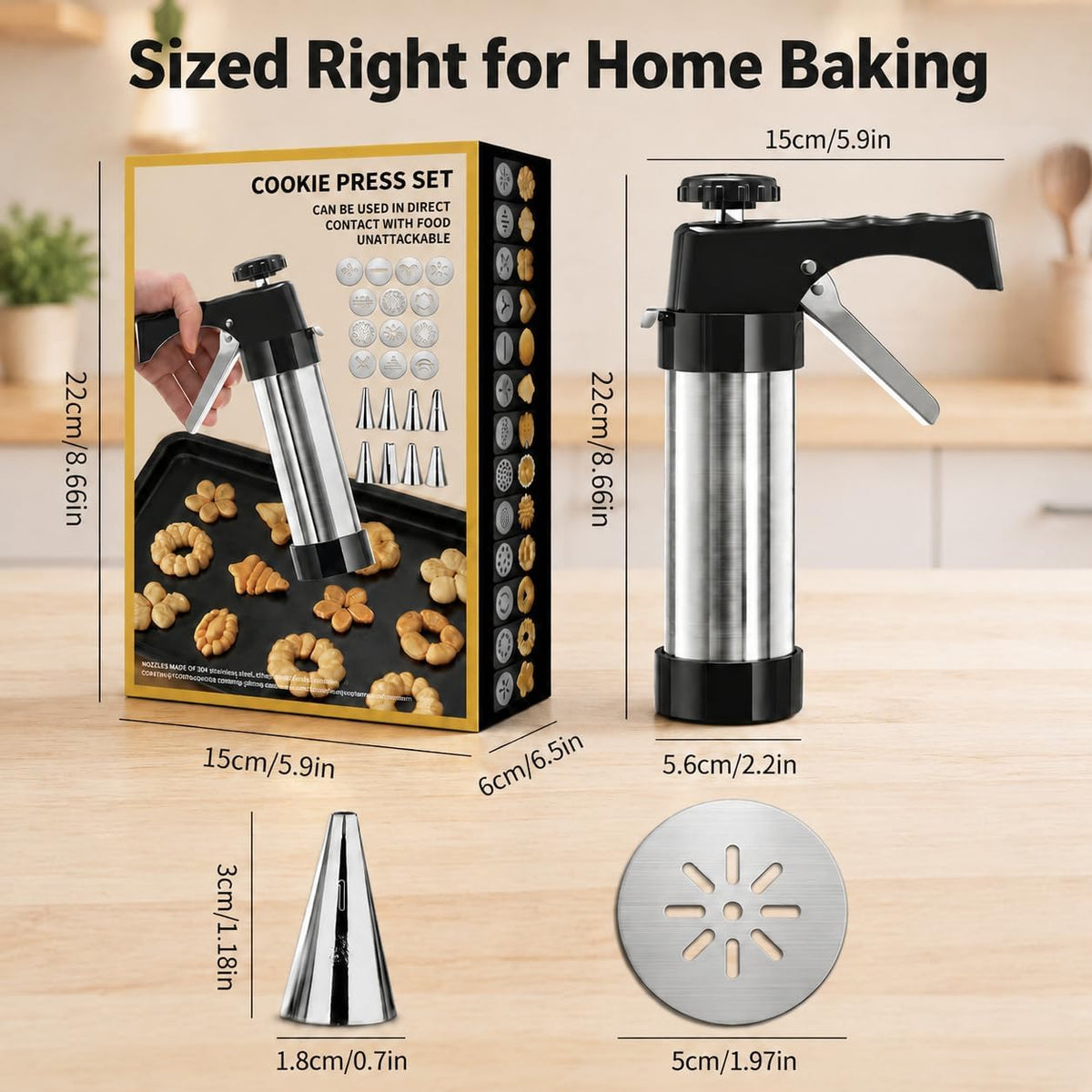 Spritz Cookie Press Gun Set with 24 piece