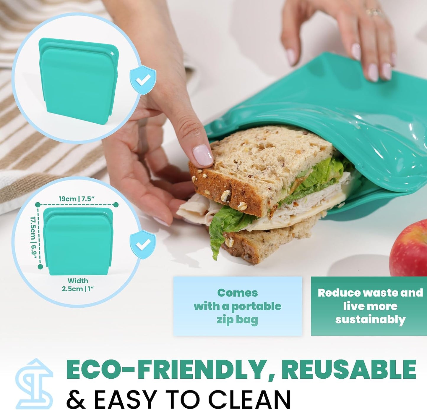 8PCS Collapsible Food Storage Containers With Lids - Camping Silicone Bowl, RV Kitchen Essentials Container, Non Plastic Meal Prep, Non Toxic Freezer Bowls, Travel Zip Top Reusable
