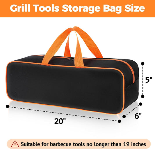 Grill Tool Storage Bag, 24" x 8" x 8" Large Capacity Grill Accessory Storage, 1680D Heavy-Duty Grill Utensil Storage, Accessories Storage Compatible with Blackstone (No Accessories)