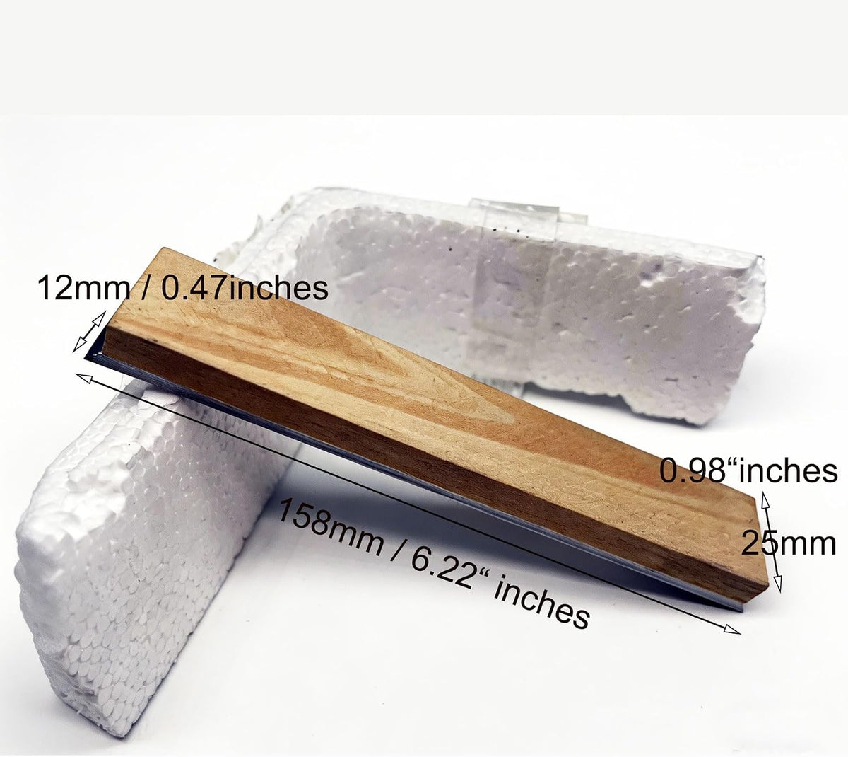 Oak Wood Honing Plate Knife Shapening Polishing Stone for Guided Sharpening System, Double-Polished Wood withAluminum Base for Knife Deburring & Polishing (Oak)