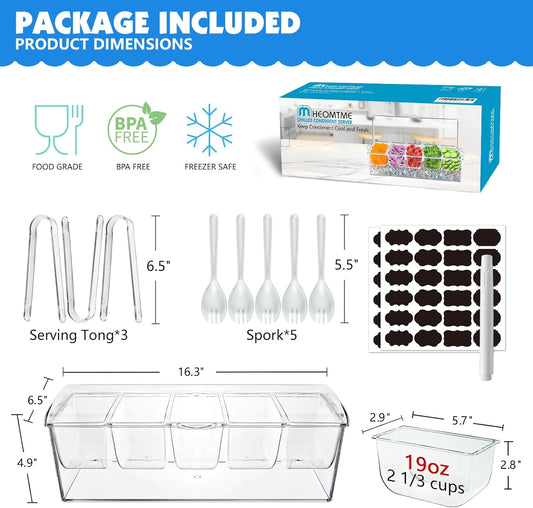 Ice Chilled Party Platter, 15 Inch Clear Veggie Fruit Trays with Lid and Dip, Cold Food Serving Trays for Parties, Charcuterie Boards with Ice Tray on Bottom