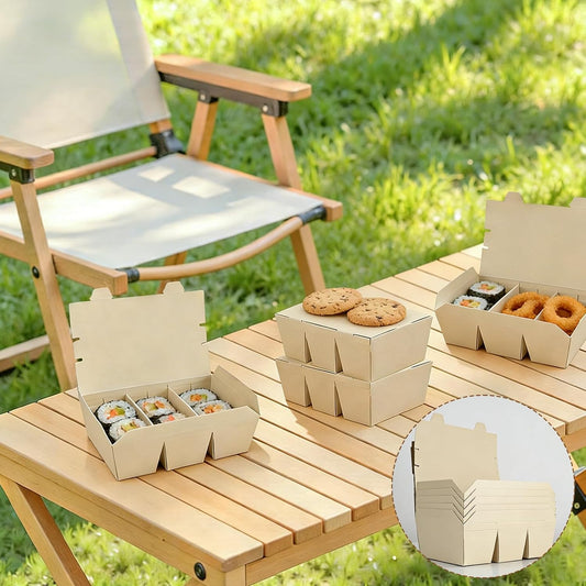 30 Pack 3 Compartment Take Out Food Containers, 7.5x5.4x2.6" Bamboo Pulp Paper Take Out Boxes, Disposable To Go Container Take Out Containers, Greaseproof Paper Bento Box Takeout Lunch Boxes with Lid