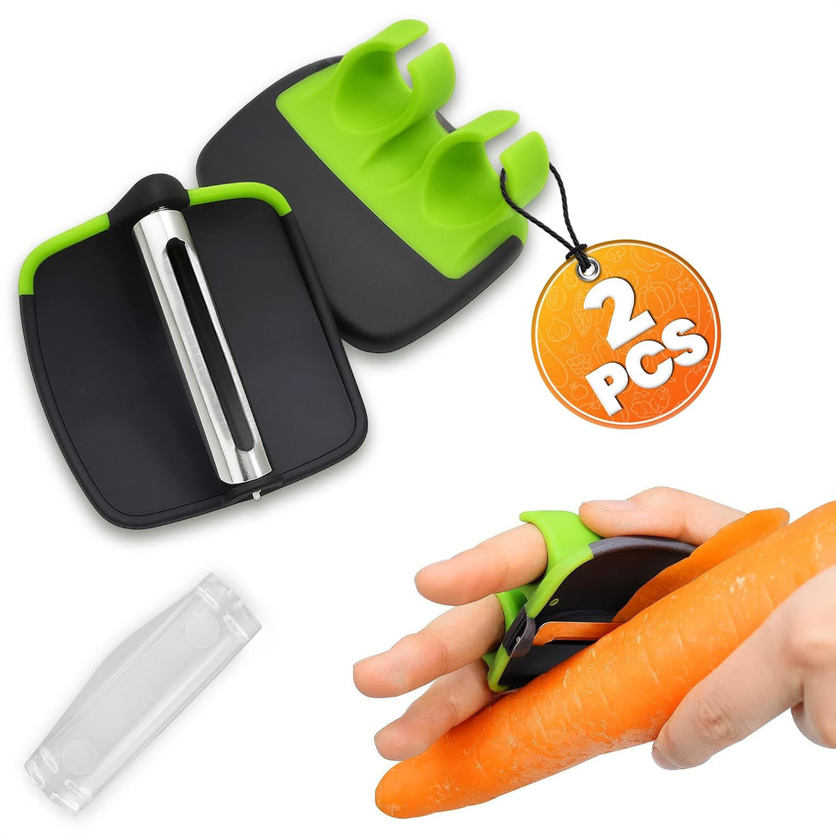 Palm Peeler for Vegetables with Double-Sided Stainless Steel Blades