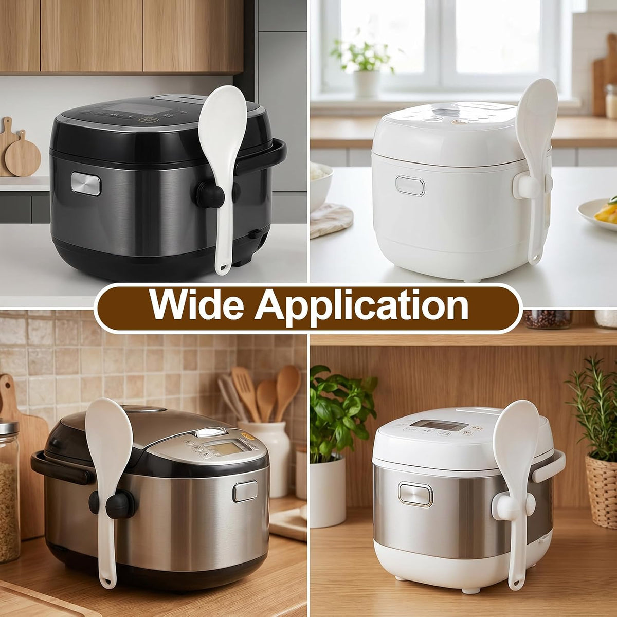 4Pcs Rice Paddle Holder- Mabor Self Adhesive Mount Rice Pot Spoon Holder