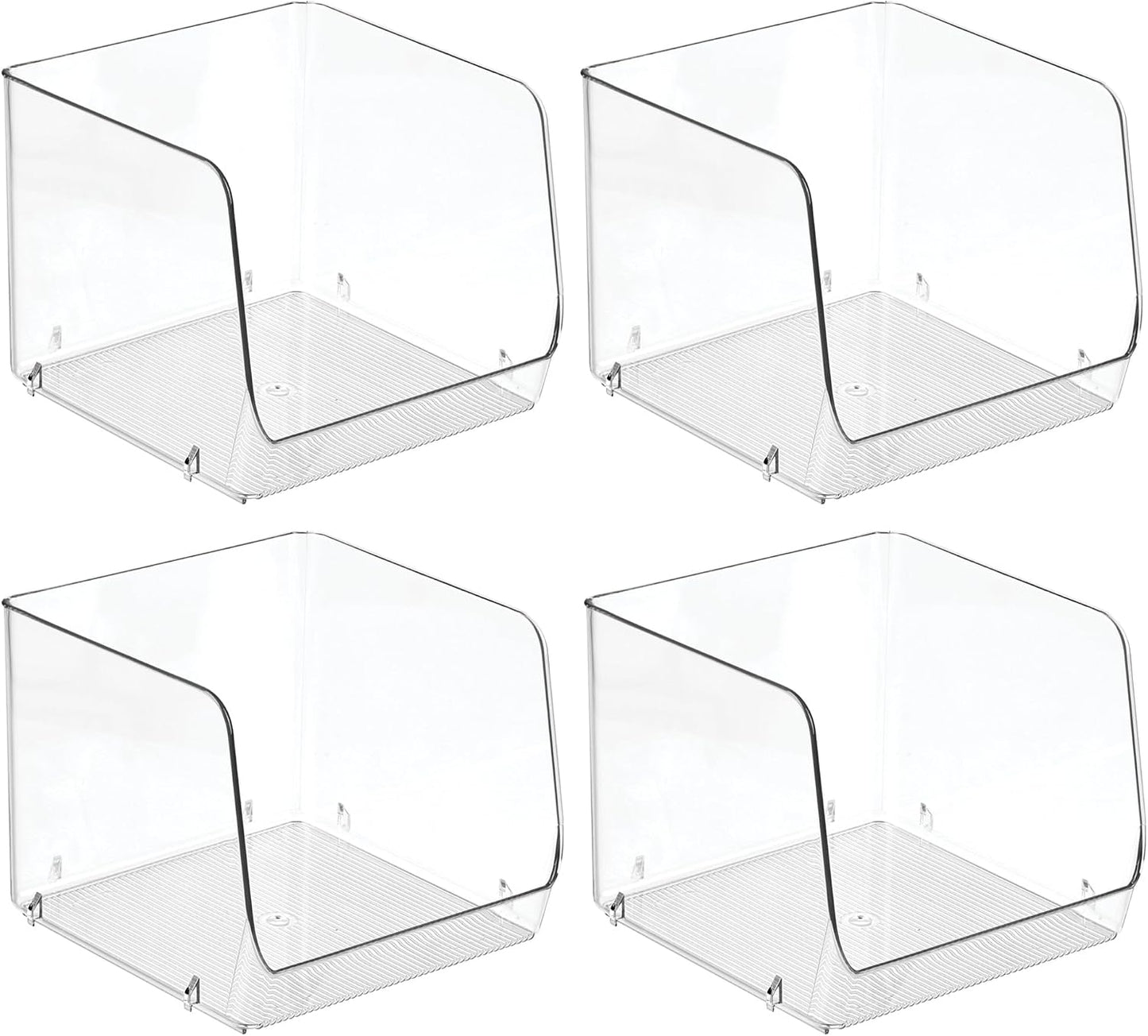 iDesign Open-Front Storage Bin - All-Purpose Bin for Kitchen, Bathroom, or Office - Clear - Made in USA