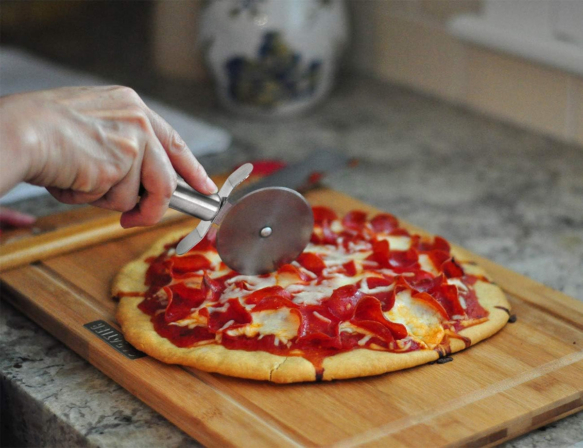 Onlyfire 4 pcs Pizza Stone & Peel Set, Pizza Making Kit for Oven Grill BBQ