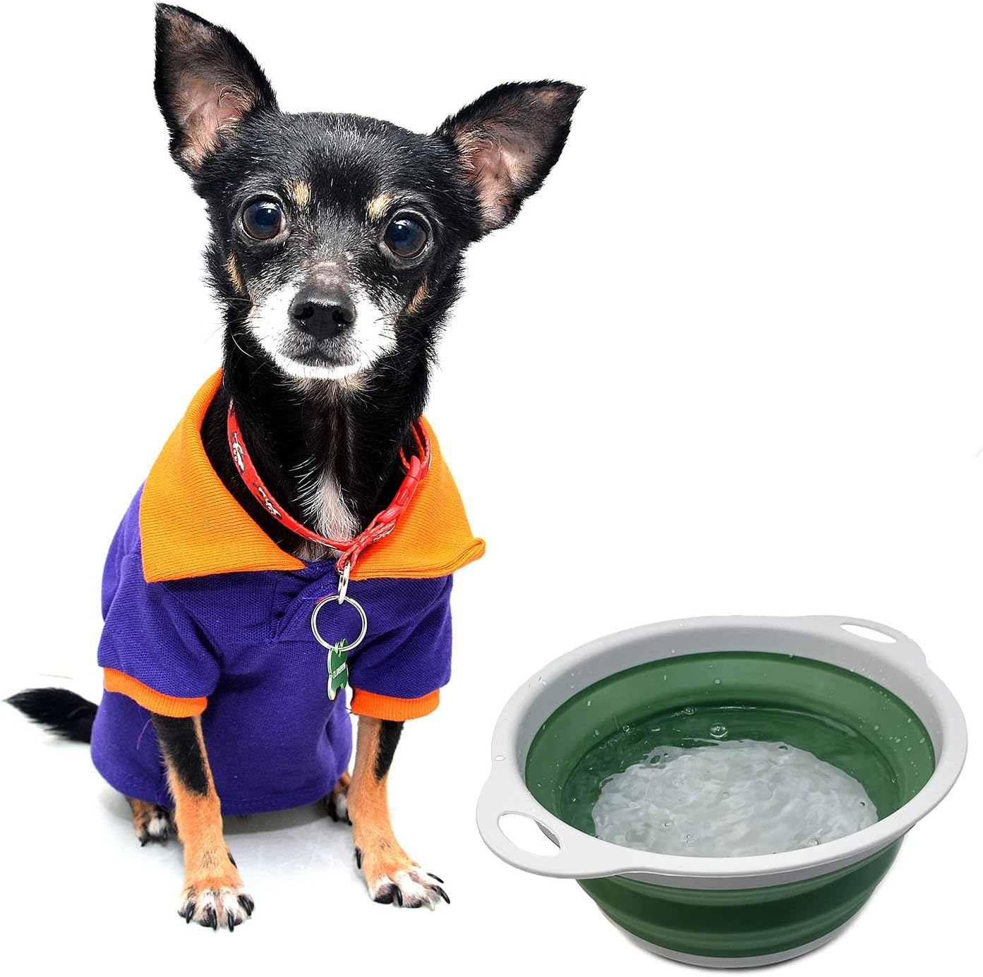 SAMMART 2.6L (0.68 gallons) Collapsible TPE/PP Colander & Bowl Set. Foldable Washing Basin - Portable Dish Washing Tub - Space Saving Colander