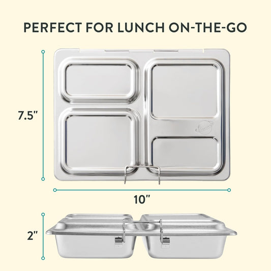 PlanetBox Rover Stainless Steel Bento Box Style Lunch Box for Kids with 5 Compartments – Durable, Dishwasher Safe and BPA-Free Food Container