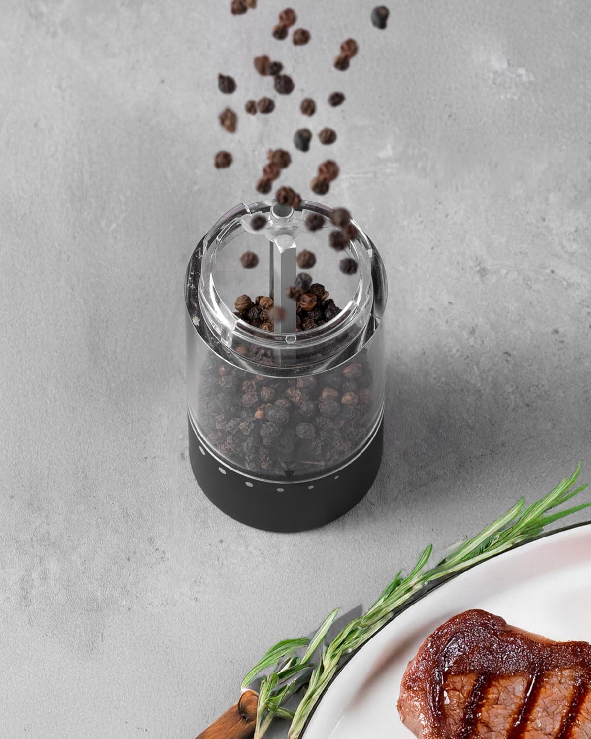 FORLIM Electric Salt & Pepper Grinder Set, Rechargeable 2 Pack, Black White
