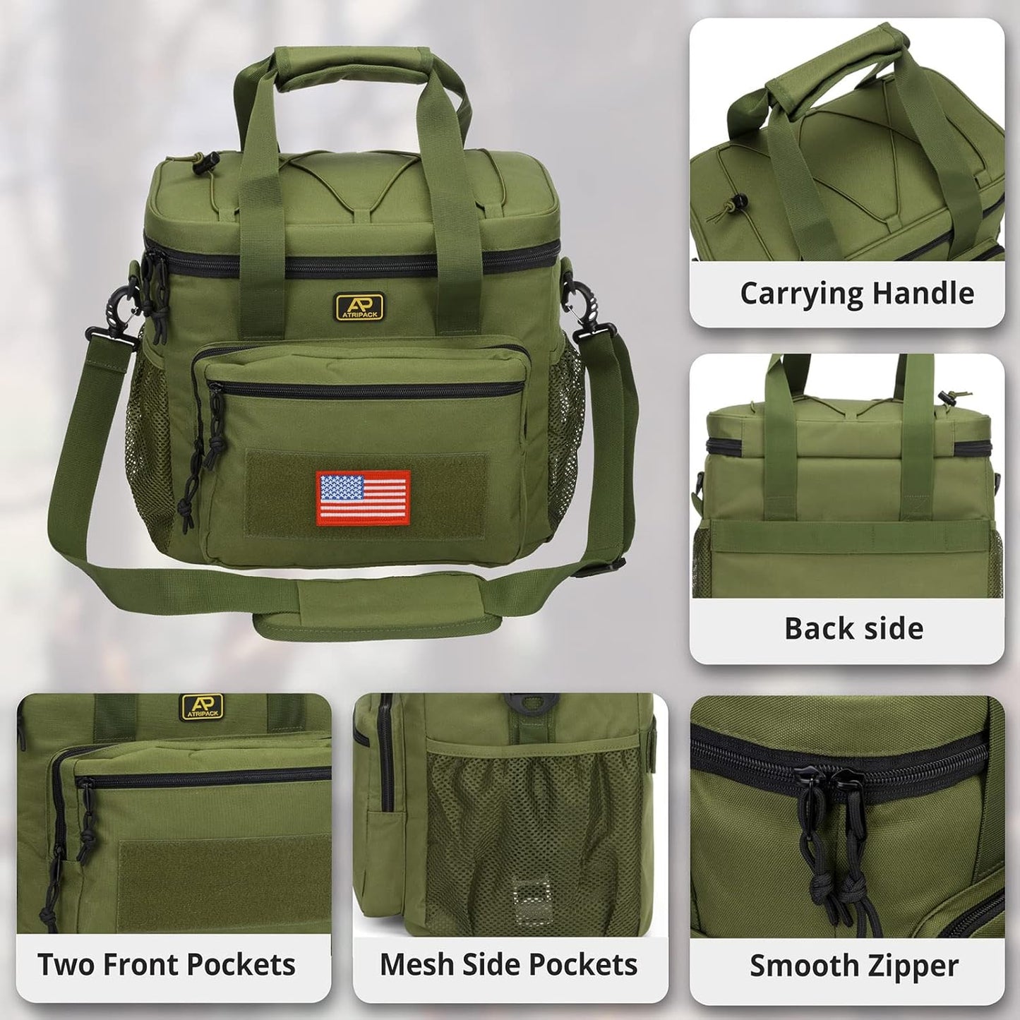 Lunch Box for Men, Tactical Lunch Bag MOLLE Webbing Leakproof Insulated Lunch Cooler Women Adult Meal with Adjustable Shoulder Strap Lunch Pail (Blue)