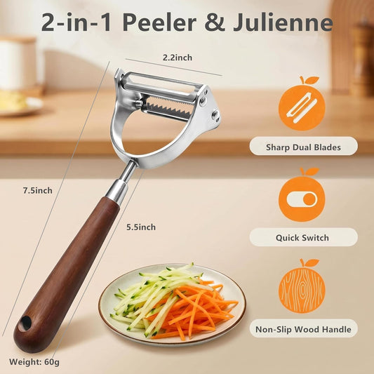 Aniso 2-in-1 Stainless Steel Vegetable Peeler and Julienne