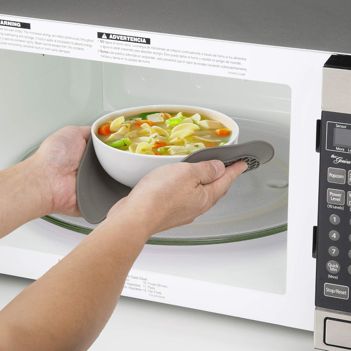 PrepSolutions Compact Microwave Multi-Mat, 9.5 Inches, Gray – Microwave Food Splatter Protector & Heat-Resistant Trivet