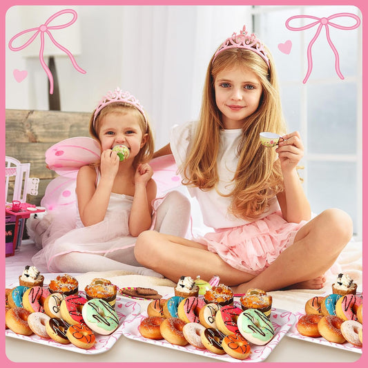 Tioncy 3 Pcs Strawberry Birthday Party Plates Pink Plastic Serving Tray for Summer Berry First Birthday Decoration, 13 x 10 Inch