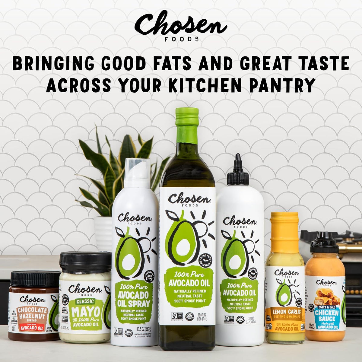 Chosen Foods 100% Pure Avocado Oil Spray, Keto Diet Friendly, Kosher Cooking Spray for Baking, High-Heat Cooking and Frying (6 oz, 2 Pack)