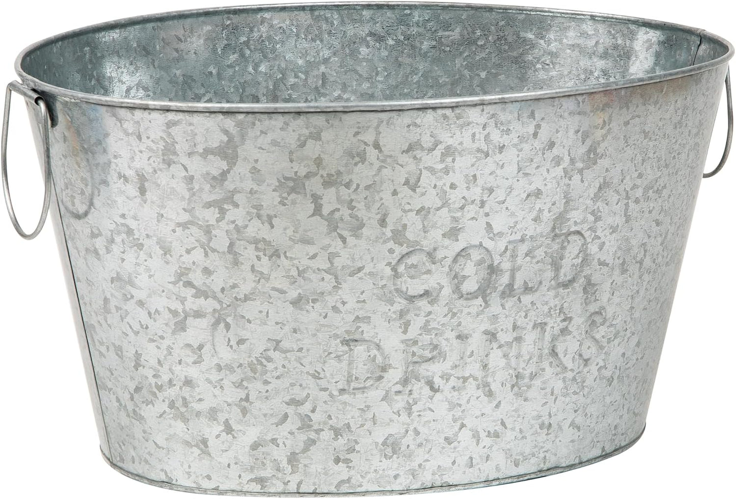 Mind Reader Ice Beverage Bucket for Parties, Wine Bucket, Baby Photo Tub, Galvanized Metal, 17.25" L x 11" W x 9.5" H, Silver