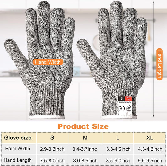 Potchen 15 Pairs Cut Resistant Gloves Level 5, Safety, Large