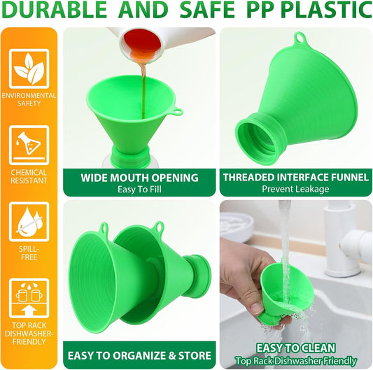 Threaded Funnel Easy Fill Funnel, Twist On Bottle Refill Adapter, 28mm
