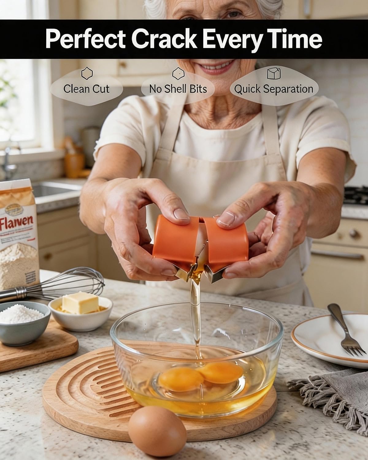 Egg Shell Opener,Raw Egg Cracker,Egg Cracker Tool for Raw Eggs