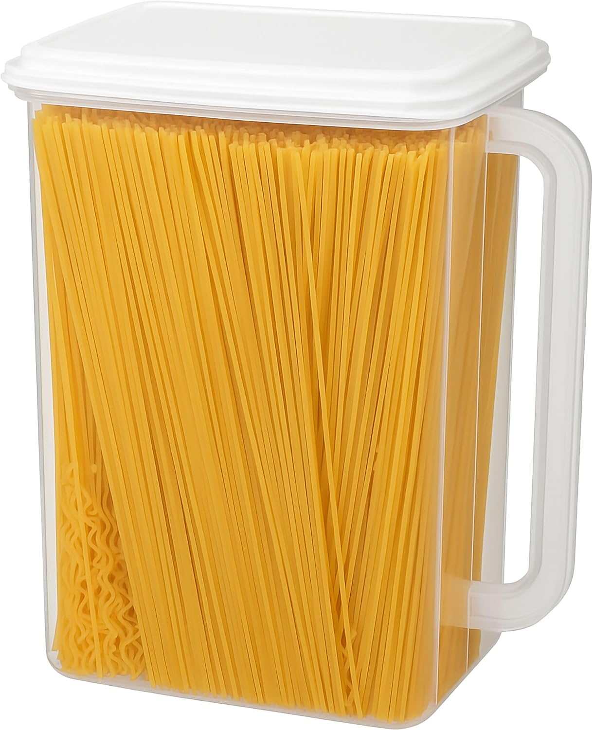 Buddeez Airtight Storage Dispenser - Easy Pour Spout for Cereal and Dry Food - BPA Free 46 Cup White/Clear